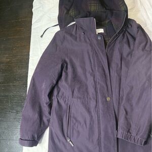 Liz Claiborne Deep Purple Windbreaker Jacket size SP cozy winter singed waist